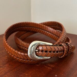 Brighton Brown Leather Belt with Silver Buckle